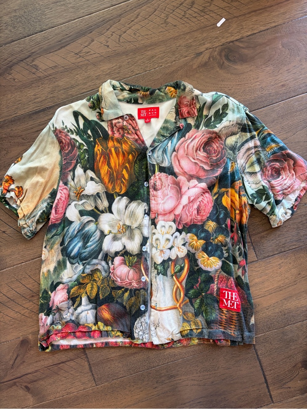 The Met x PacSun Floral Art Print Button Down Shirt Small Museum Botanical